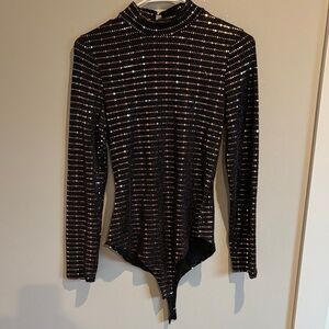 Black and Silver Sparkle Women's Top